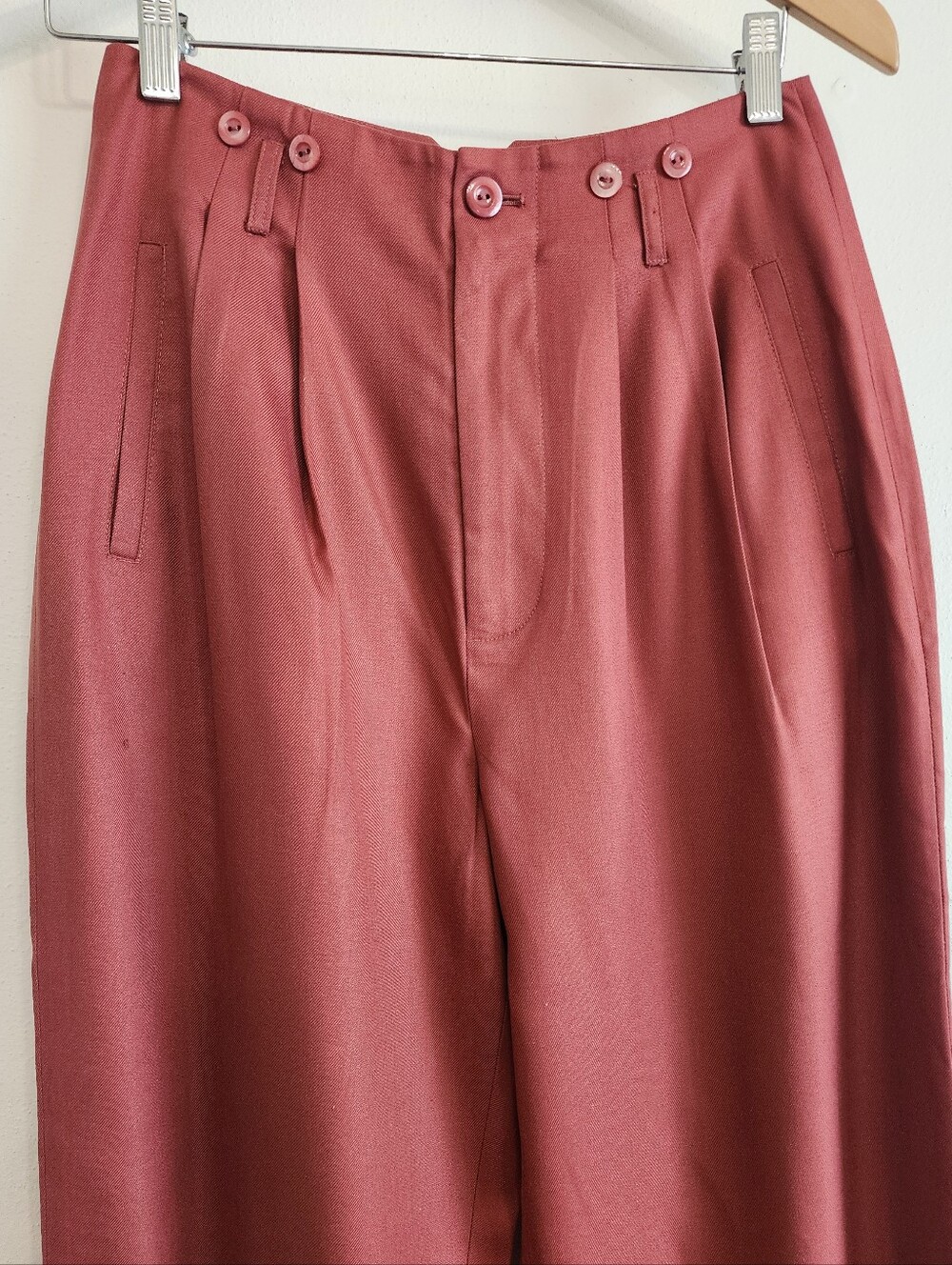 J. Peterman 100% Silk Glamour Pants High Waisted Terracotta Trousers Sz 6 NWOT - Picture 5 of 16